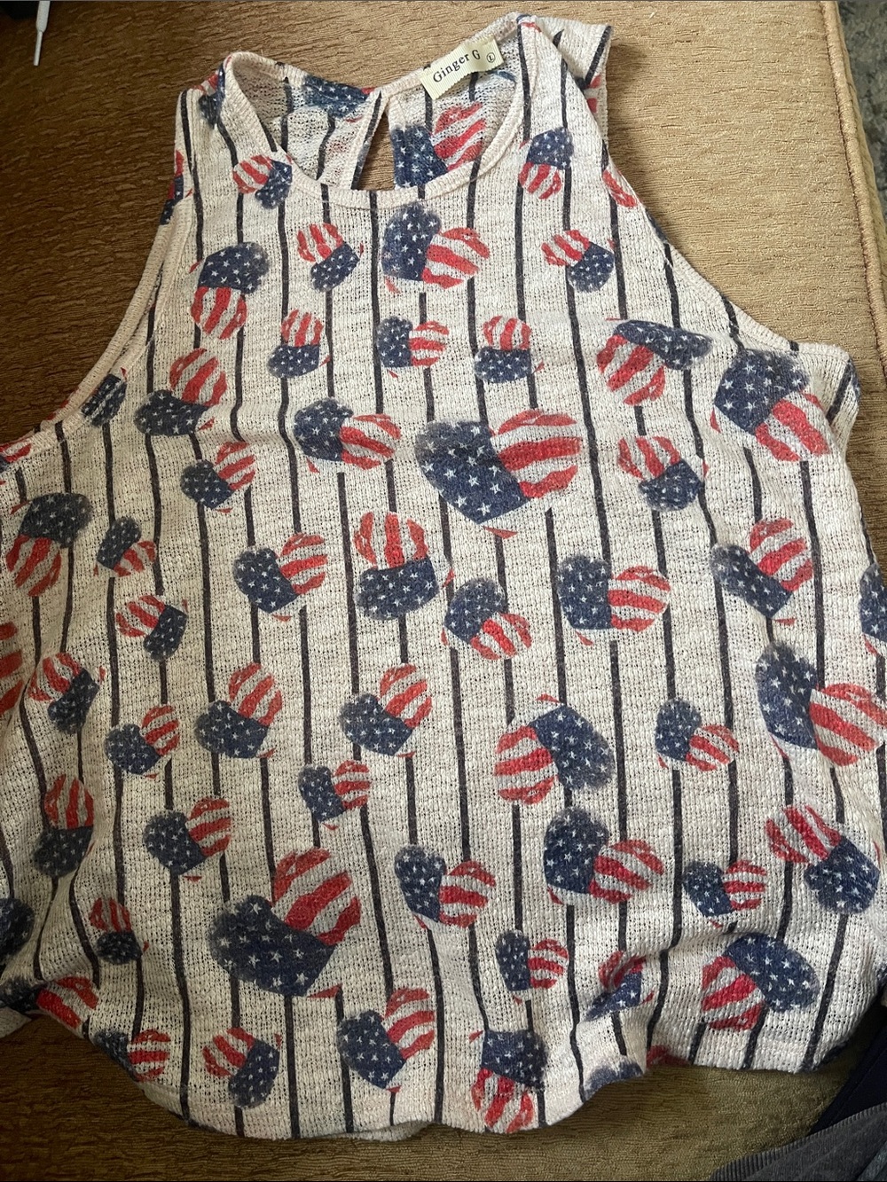 Ginger G Patriotic Heart & Popsicle Tank Top - Red, White, Blue